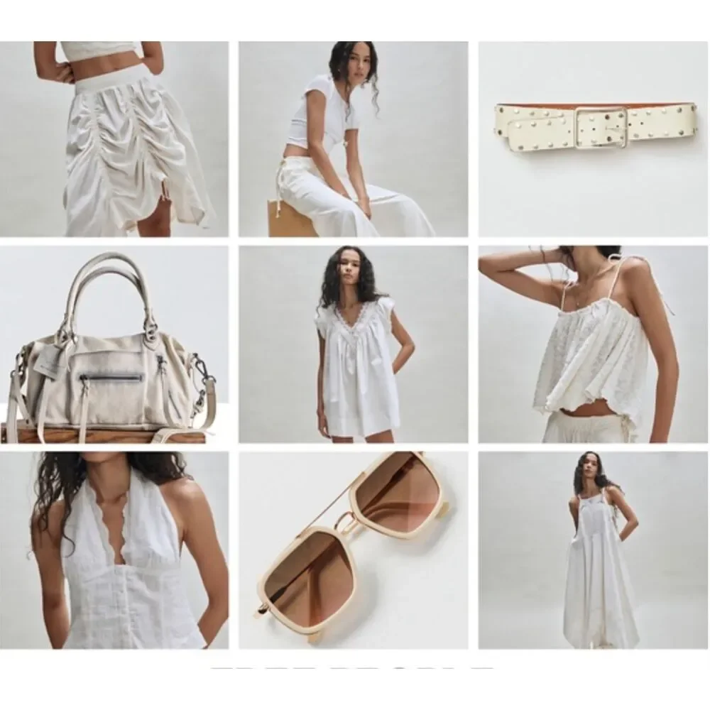 Zara Crisp Clean White Puff Sleeve Cotton Blouse M Vacation Chic Closet Staple